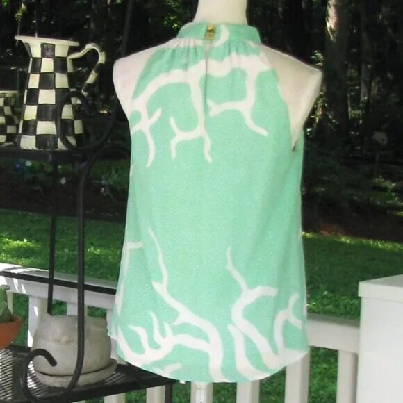 Elizabeth McKay River Halter Top shirt blouse 6 polyester luxury style - Picture 4 of 5